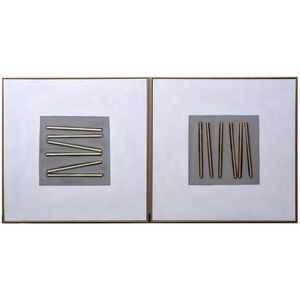 Pick Up Sticks 48 X 48 inch Hand Painted Art, Set Of 2